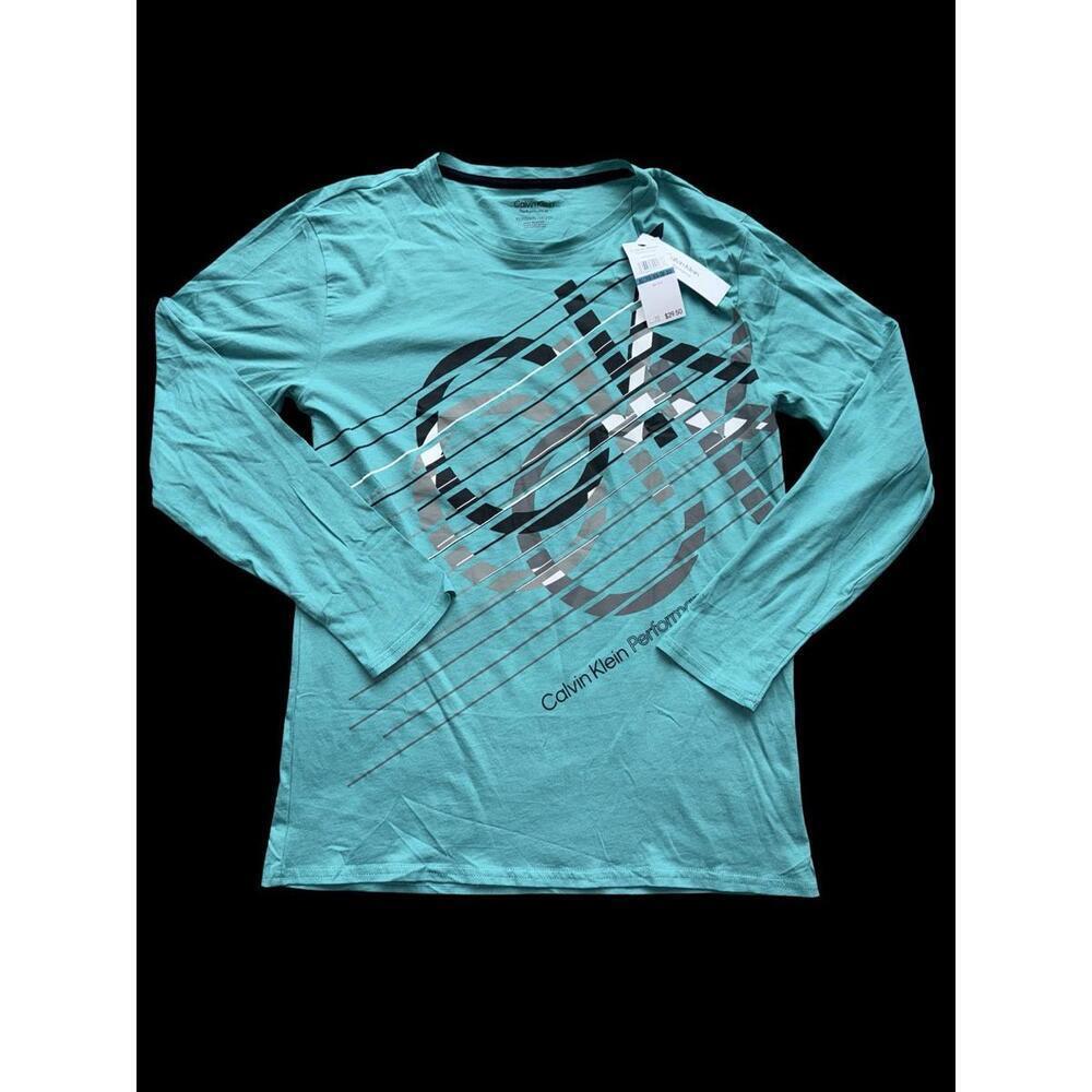 Calvin Klein Teal Long-Sleeve Graphic Tee